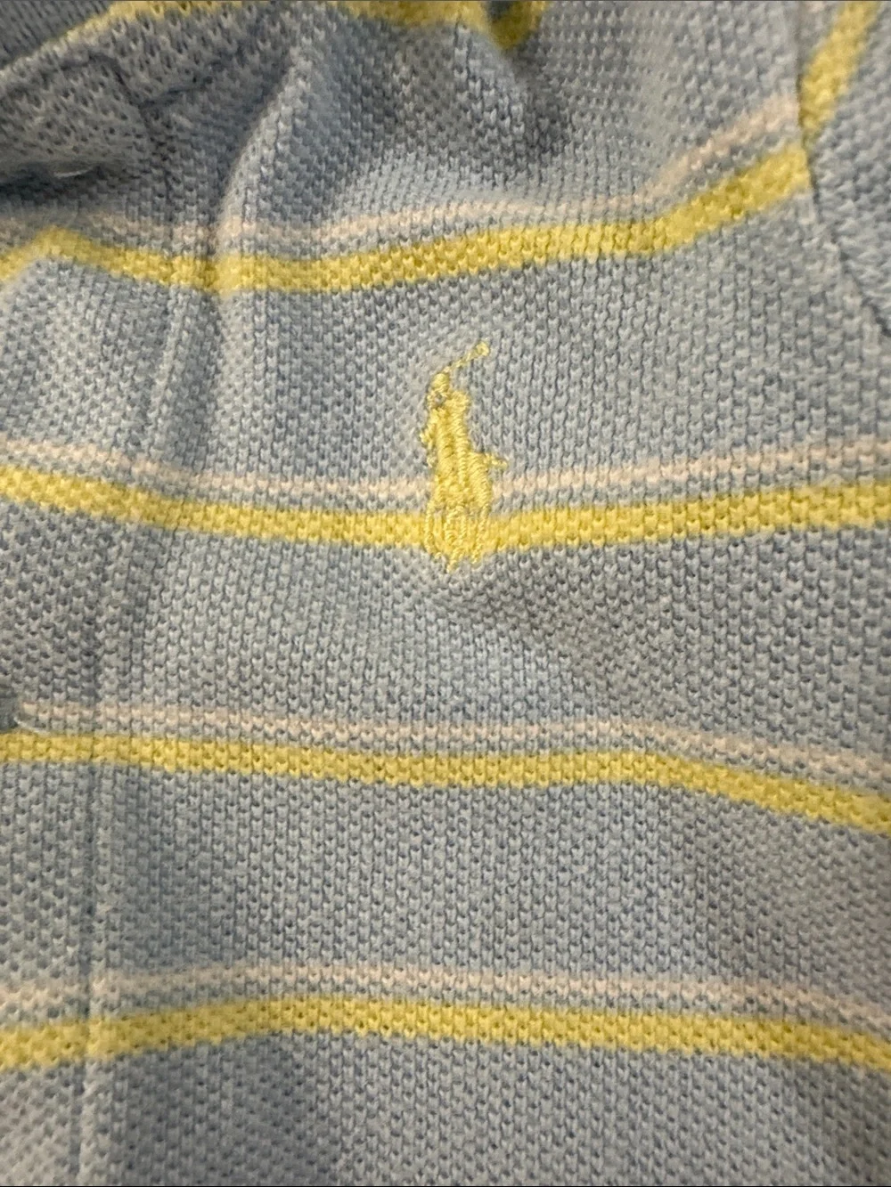 Ralph Laure Blue Pique Polo Baby Onesie